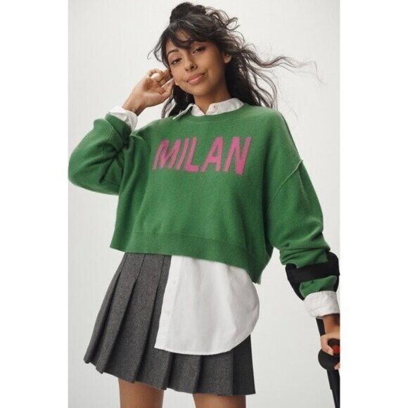 NWT Size S -  Anthropologie 100% Cashmere Milan Sweater in Green (NWT US$ 180) - Picture 3 of 16